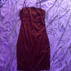 Burnt Orange Fashion Nova Satin Dress